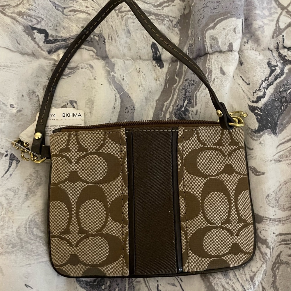 Brown coach wristlet